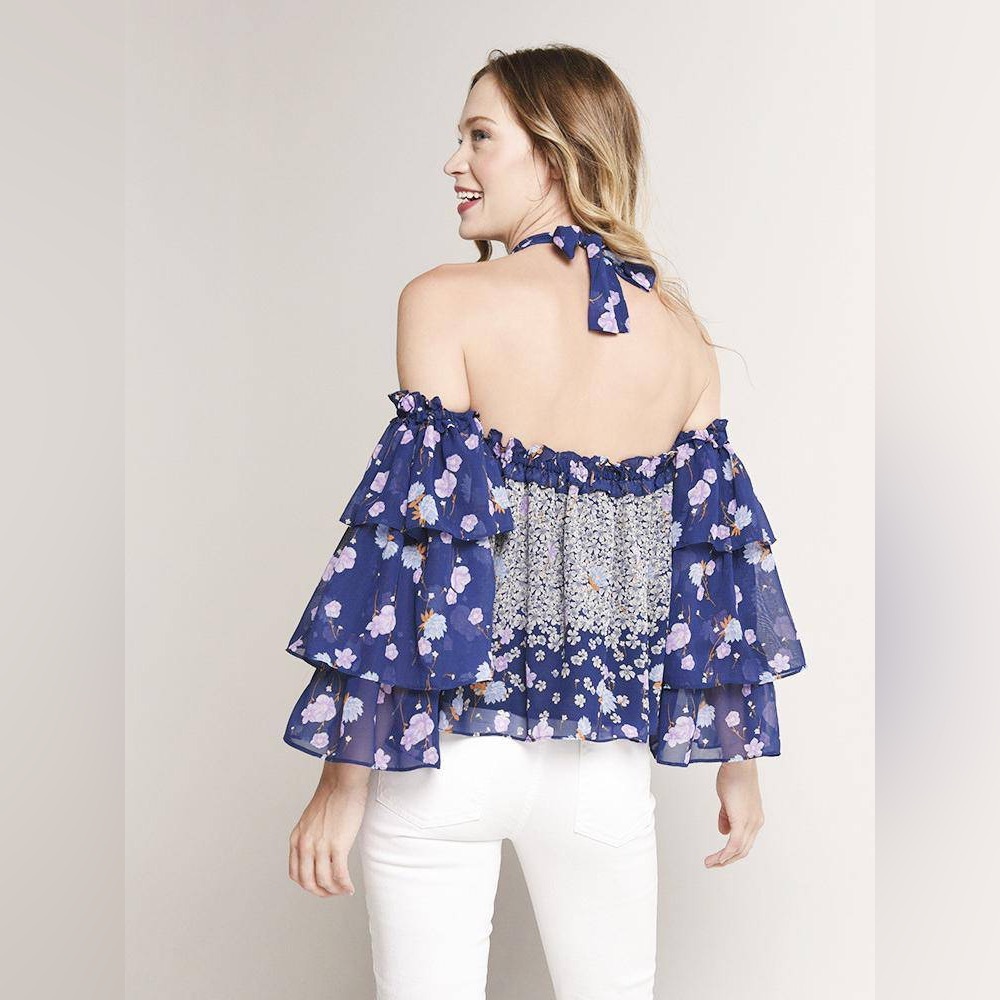 Misa Los Angeles Penille Floral Halter Top‎ Size M - Picture 10 of 11